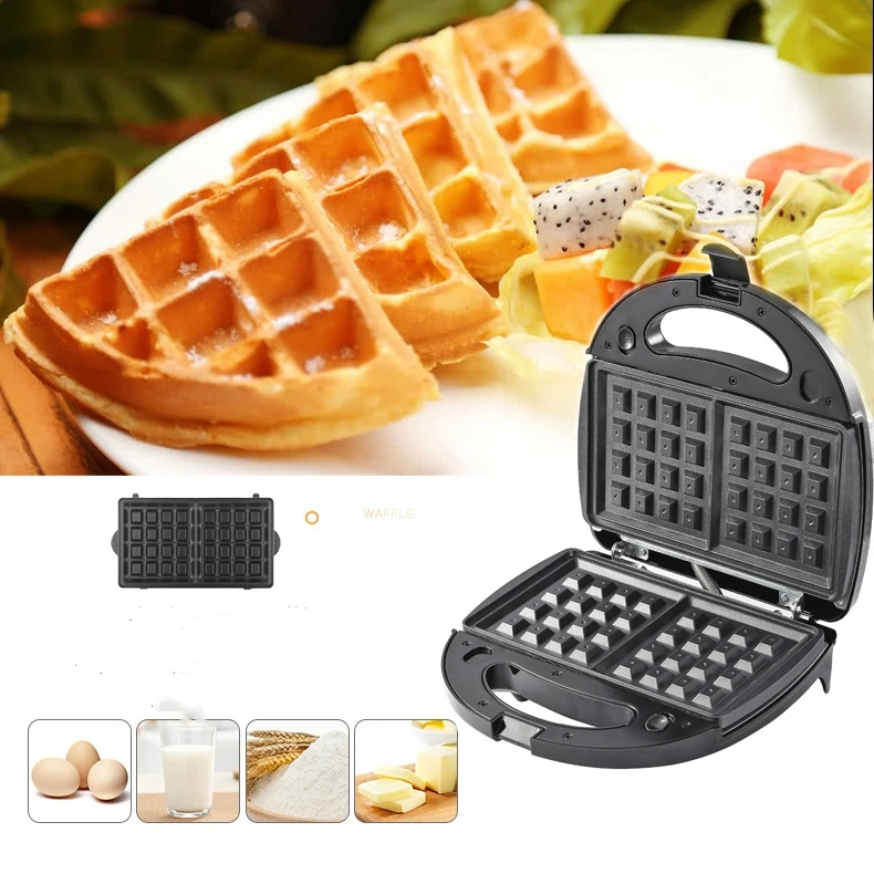 2024 New Design Portable Kitchen Appliances Detachable Mini Waffle Maker Sandwich Toaster 3 In 1 Mini Breakfast Maker