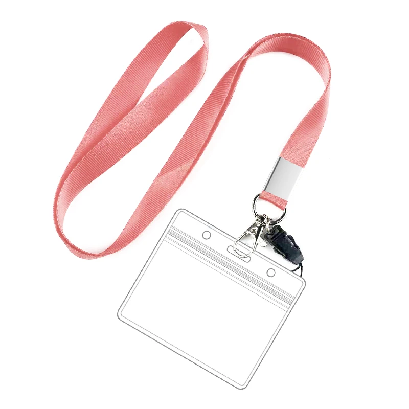 Custom Logo Business Trading Lanyard Card Holder Clear PVC Plastic Badge ID Card Lanyard Wholesale Customized Lanyard ID Card