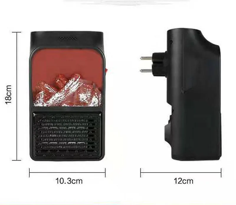 Fireplace Space Portable Mini Electric Wall-outlet Flame Heater EU Plug-in Air Warmer PTC Ceramic Heating Stove Radiator