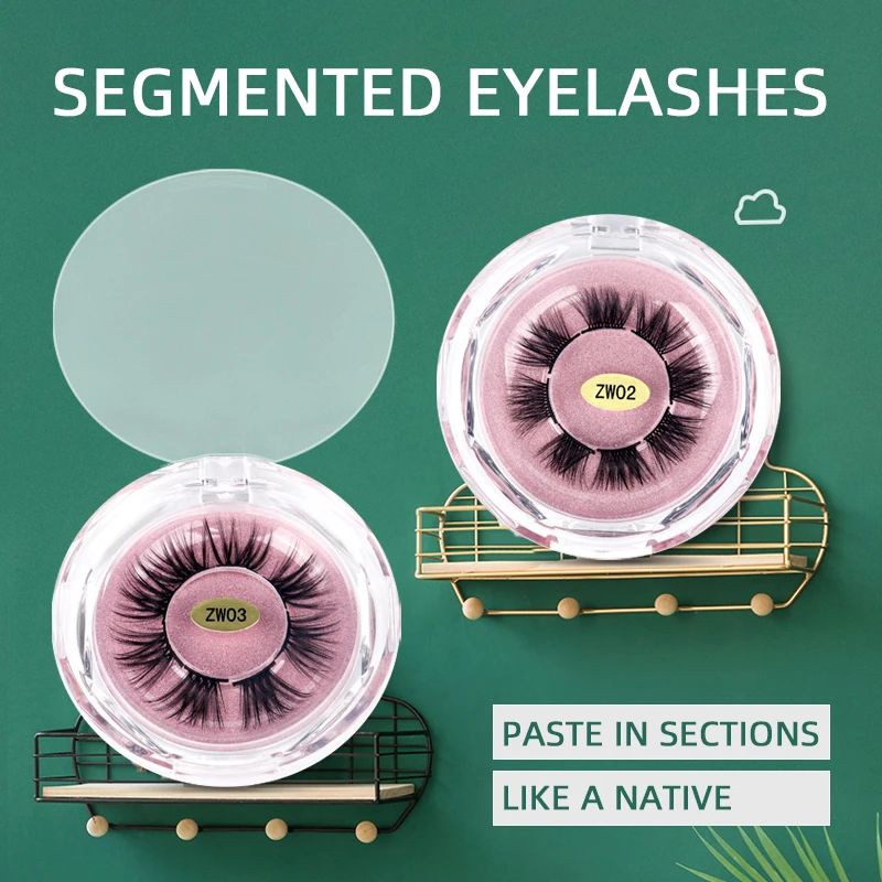 World Beauty Reusable Segmented  Waterproof eyelashes wholsale Imitated mink thick False Eyelash Natural Curling Soft