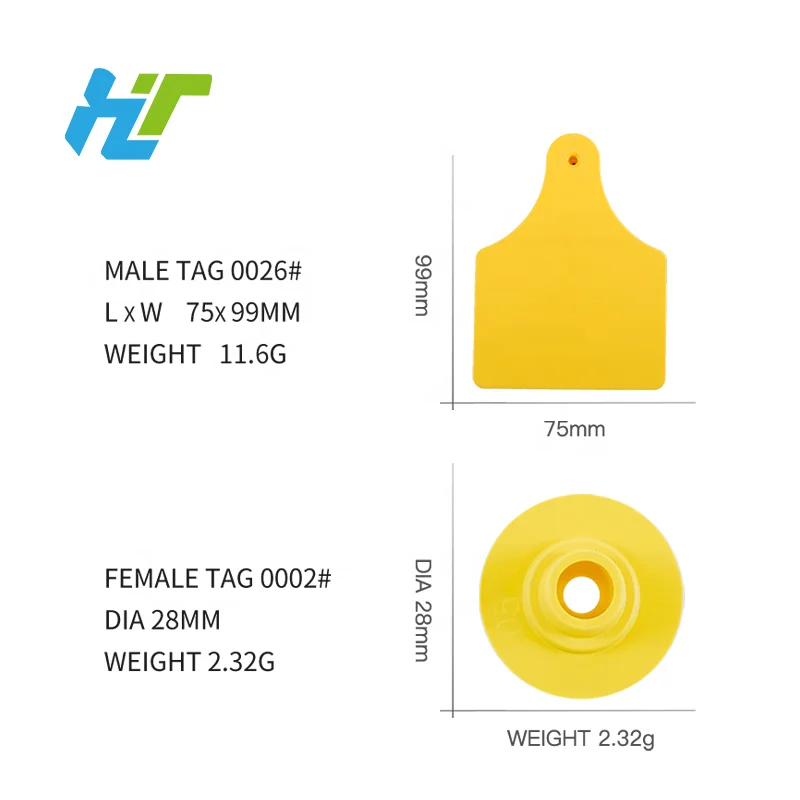 Laser Printing TPU Animal Tracking Cow Goat Cattle Sheep TPU Ear RFID Tag