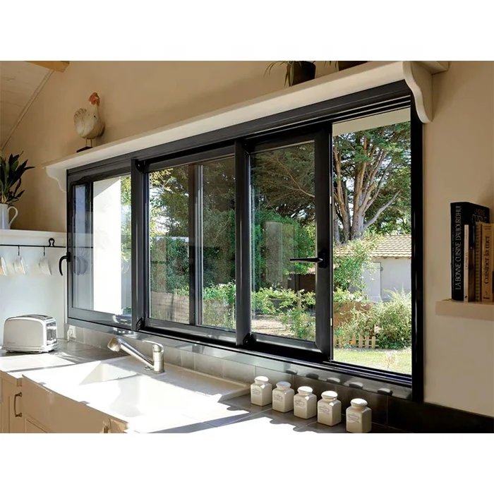 Hurricane 3 panel double sliding windows msquito net aluminum alloy doors and windows