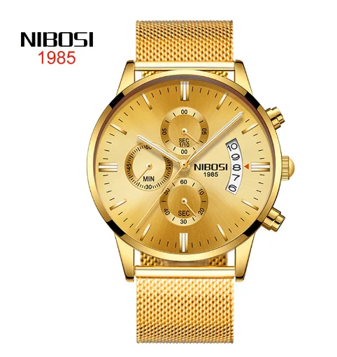 Wholesale NIBOSI 2309 Relogio Masculino Luxury Famous Sport chronograph Watch Quartz Men Wrist Clock