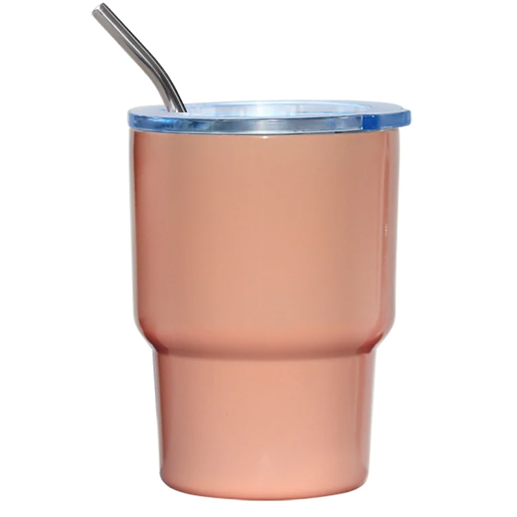 Topnovo 6 pack 2oz  stainless steel  sublimation mini  wine tumbler  with straw and lid