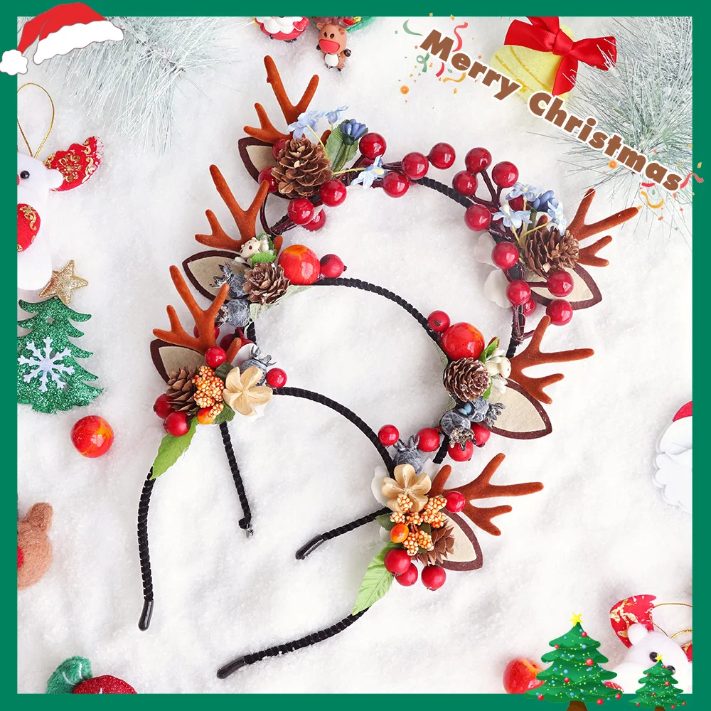 Christmas small antler hair bands wholesale cat ears long horns branch cute Christmas Day headband
