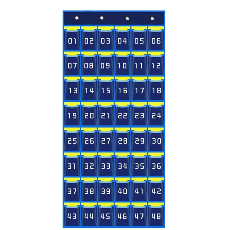 Numbered Classroom Pockets for Cell Phones and Calculator Holder Hanging Wall Door Organizer  Chart(36 pockets, 48 pockets)