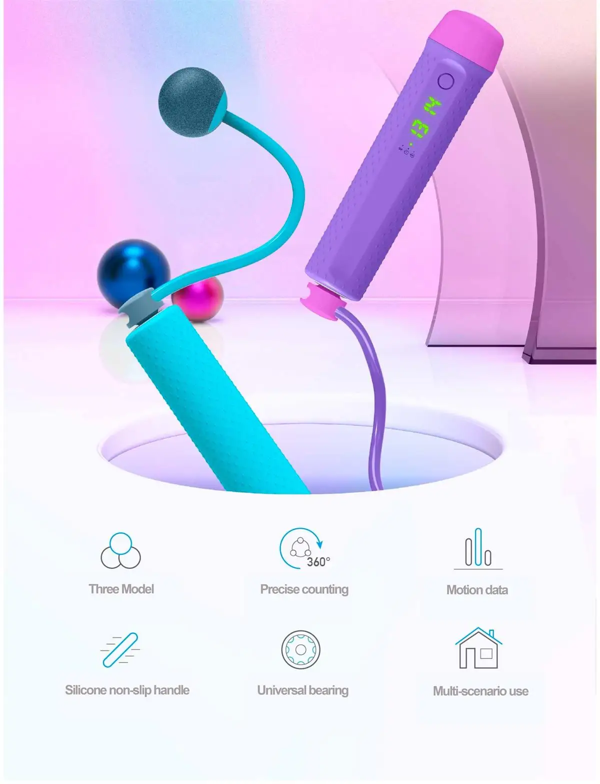 Smart Jump Skip Rope with App  Cordless with counter