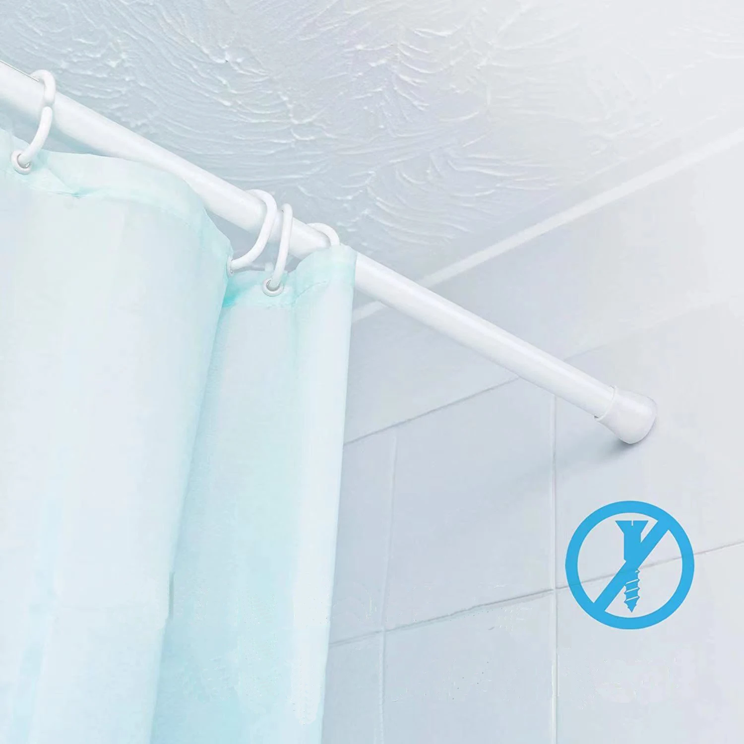 Custom Size/Color Extendable Shower Rod For Bathroom Shower Tension Pole Extensible Bath Curtain Rod