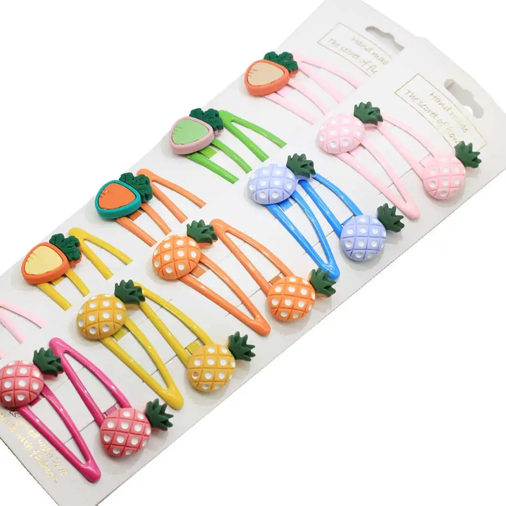 Wholesale Kawaii Fruit Hair Clip 50MM Radish Pineapple Decor Hair Clips  Snap Barrette Slider Cute Hair Accessories