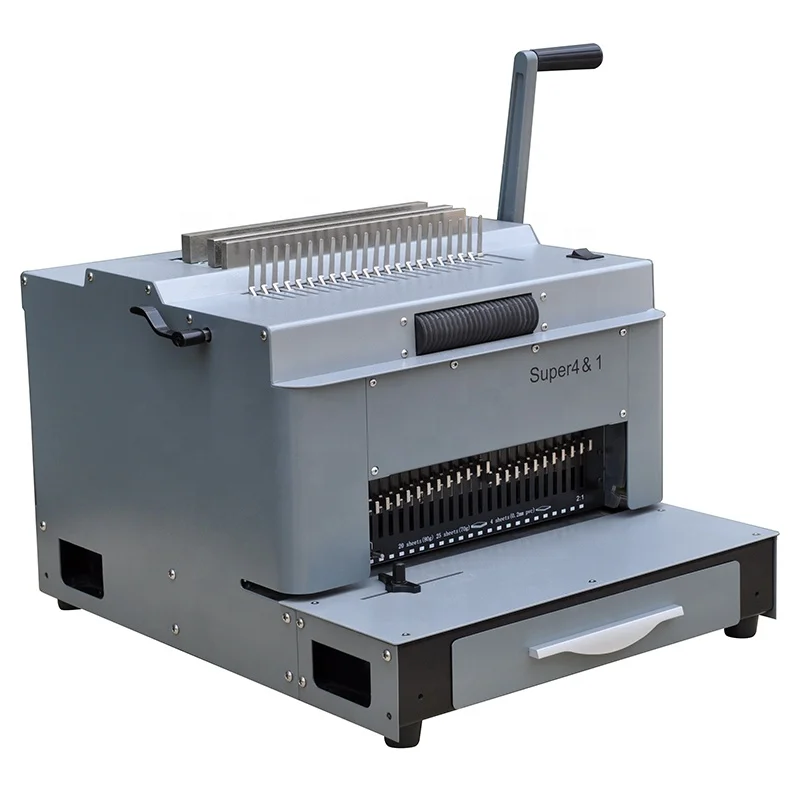 SUPU  factory price 4 in 1 comb, double wire, plastic coil punching and binding machine