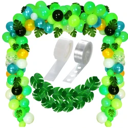 Jungle theme party decoration confetti balloon tropical palm leaf balloon arch garland party
