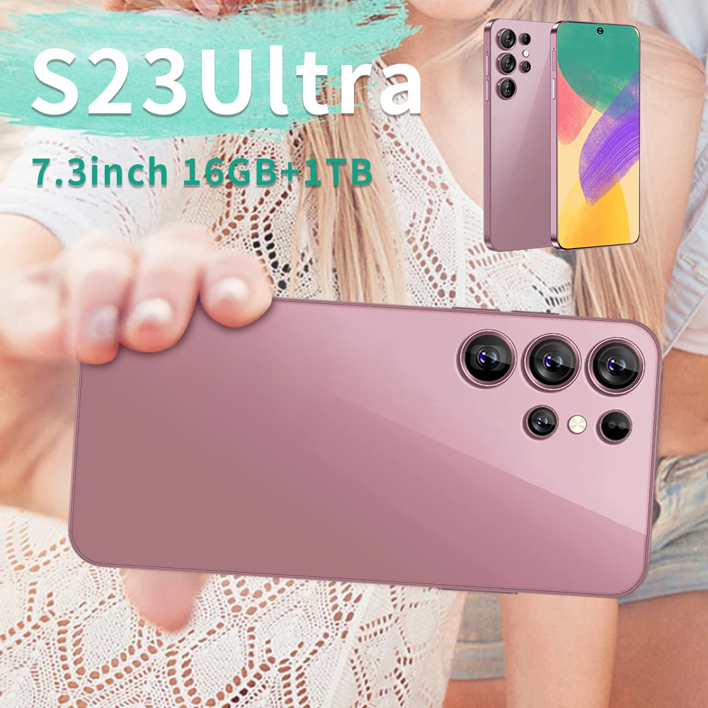 The original new S23Ultra supports OTG function 7.3 inch HD full screen phone with beauty camera multilingual WIFI GPS FM