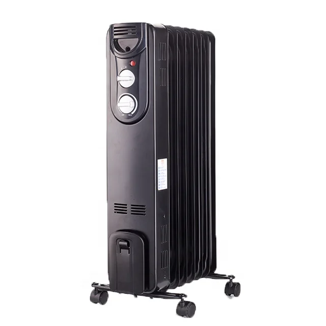 Bedroom Mobile Electric Oil Filled Radiator Oil Heater 7fins 1500W 3 Heat Settings Oil Filled Radiator Heater