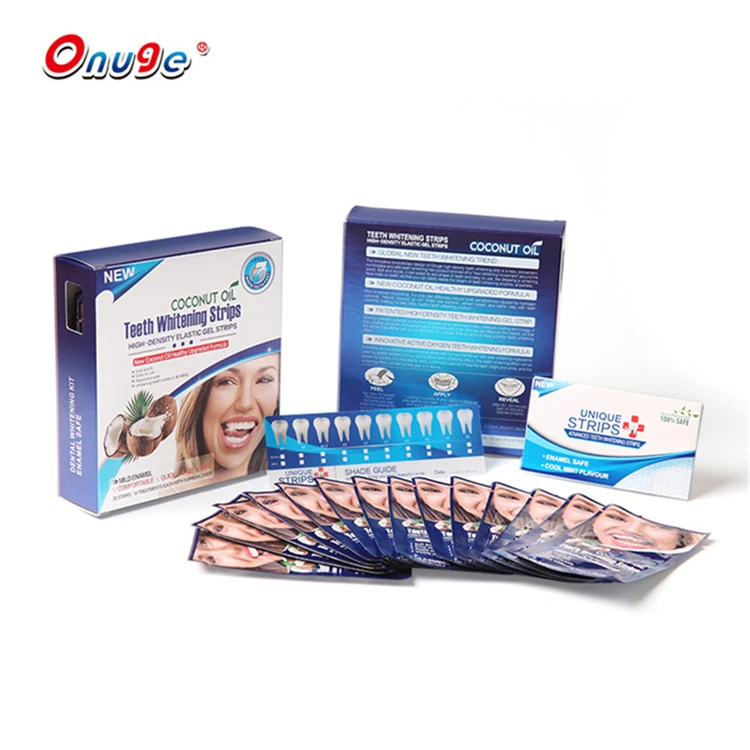 private label coconut oil white teeth whitening gel strips non peroxide