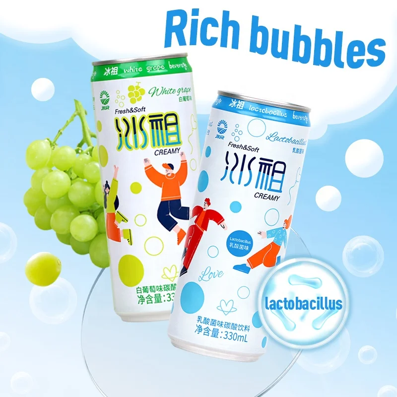 JIUR New Flavors 330ml whitegrape drink manufacturer carbonated drinks china can drinks for sale