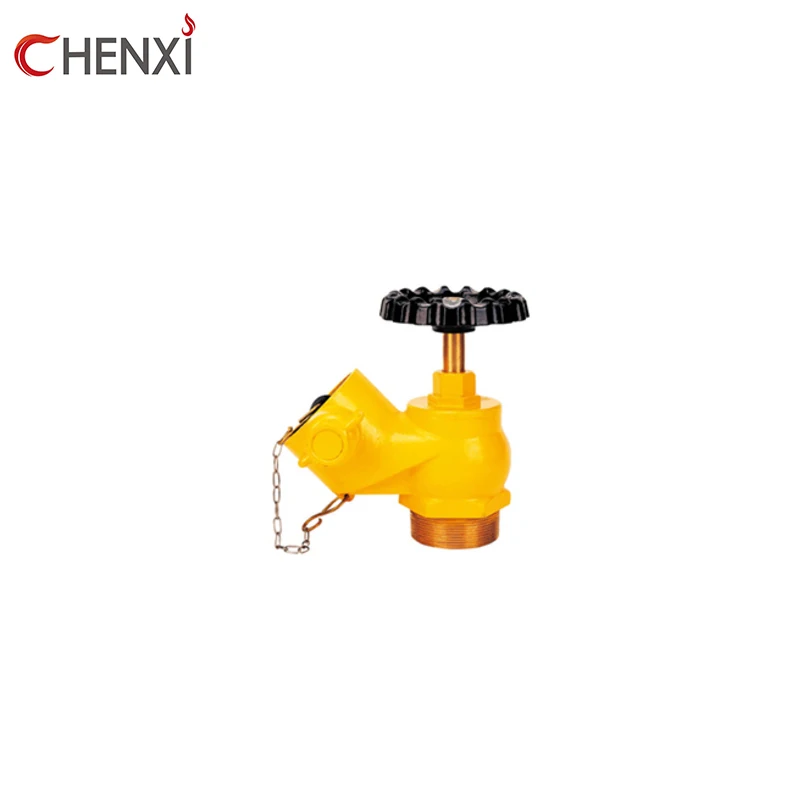 Flanged or threaded brass oblique type fire landing valve 2.5 inch 2 inch with handwheel