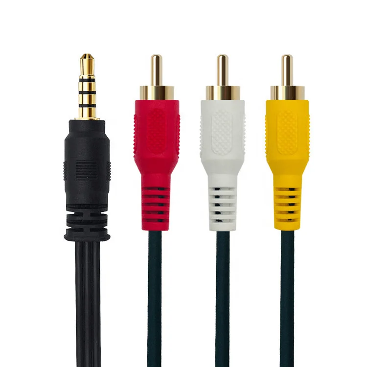 Farsince hot selling 3 RCA 3.5mm aux to 3 RCA av audio cable