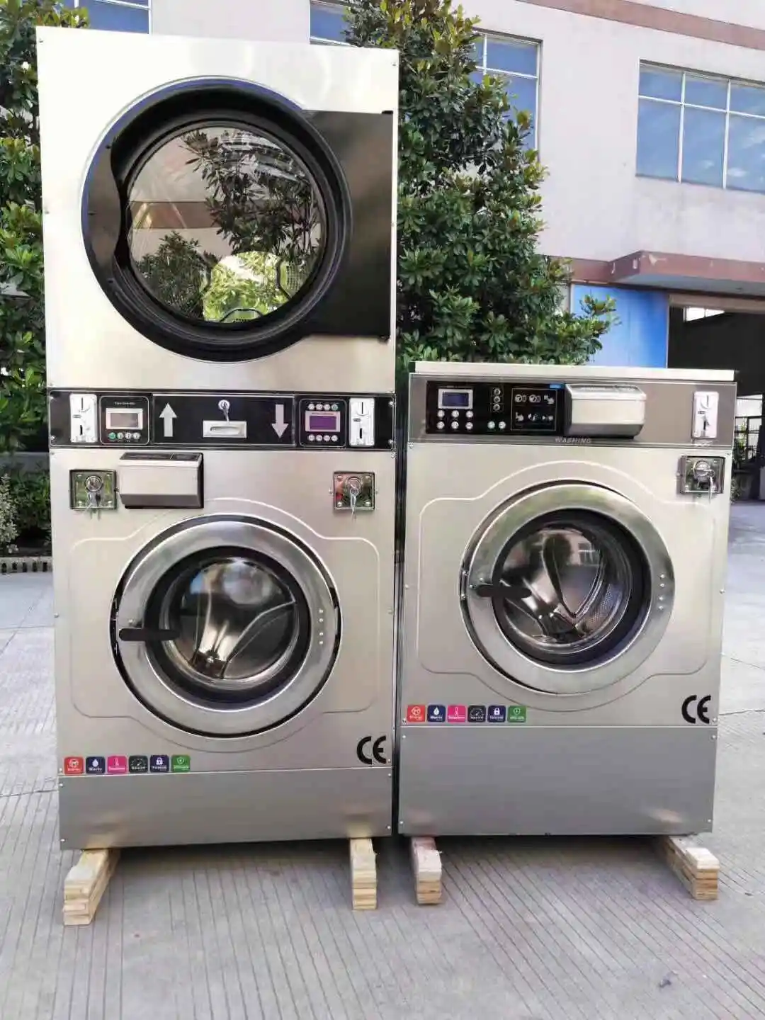 
multi - purpose coin operated laundry washing machine and dryer machinery 