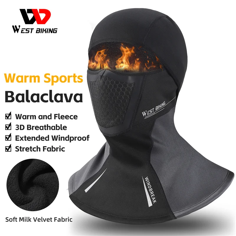 WEST BIKING Wholesale Windproof Custom Ski Mask Winter Hat Men Warm Acrylic 3 Hole Knitted Balaclava Designer Custom Ski Mask
