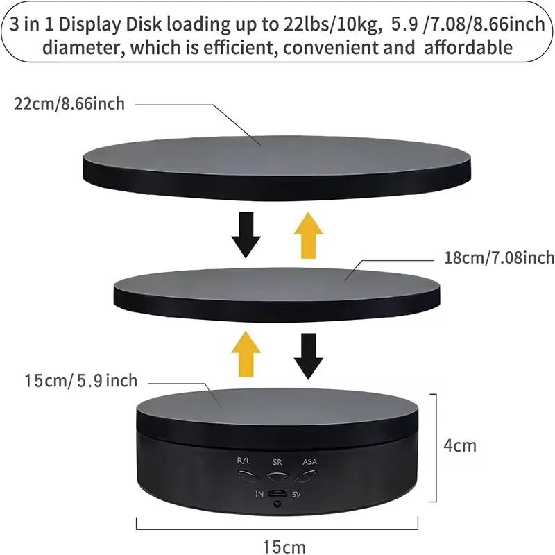 360 photography turntable degree rotating electric turntable 360 motorized rotating display stand for jewelry photography watch