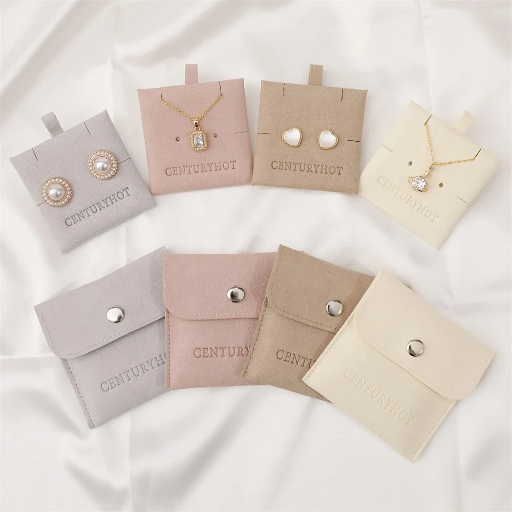 PUPPYSEW Microfiber Jewelry Bag with Insert Pad Velvet Pouch Packaging With Logo