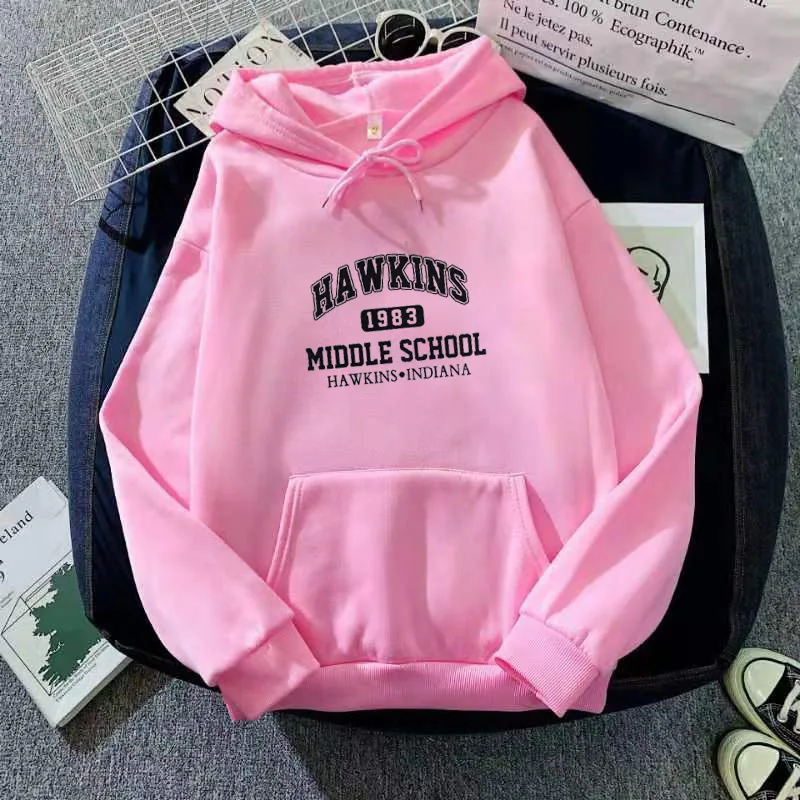winter fashion casual hip hop plus size long sleeve unisex hoodies couple tops letter hawkins printed men pullover hoodie