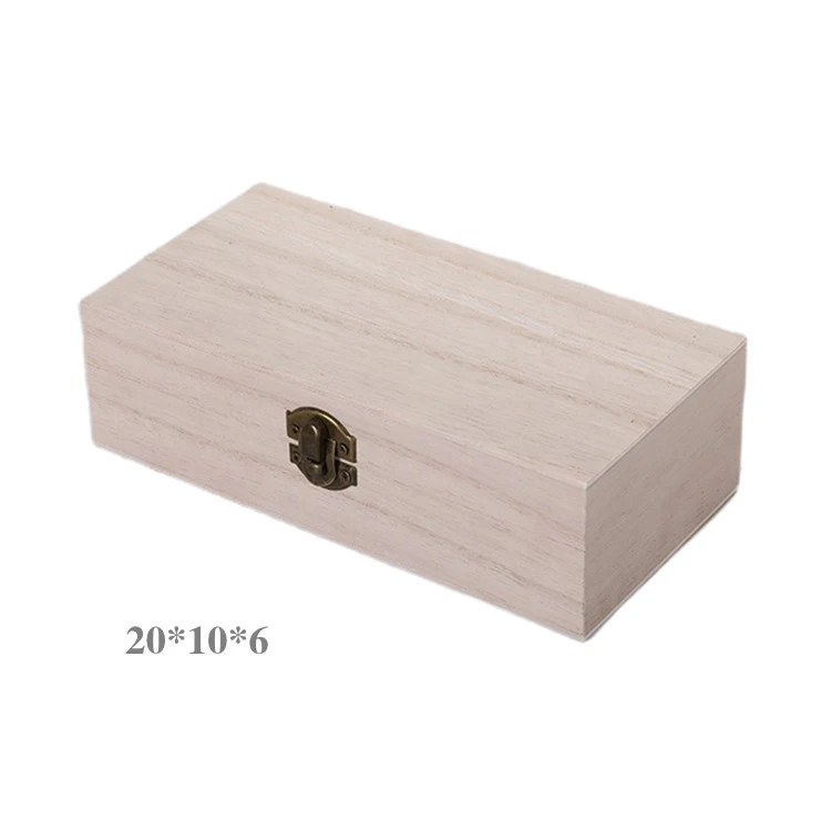 Custom LOGO Decorative Storage Box Wooden Ring Jewelry Box Wood Box With Hinged Lid