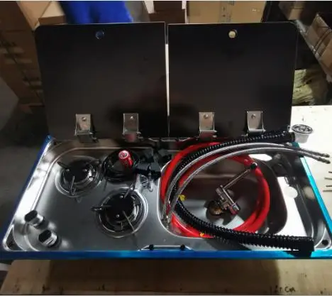 OUTDOORS CAMPING  gas stove with  sink  LPG cooker in  RV Boat Yacht Caravan motor home kitchen INCLUDING  TAP AND DRAINER 904