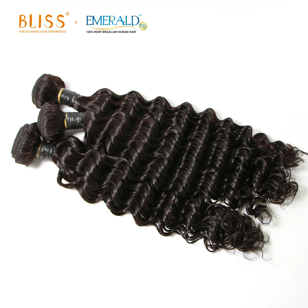 Bliss Emerald 3 IN 1 Packet Hair Unprocessed One Donor Loose Deep Wave 3 Bundles 100% Brazilian Human Hair Packet Manufacturer