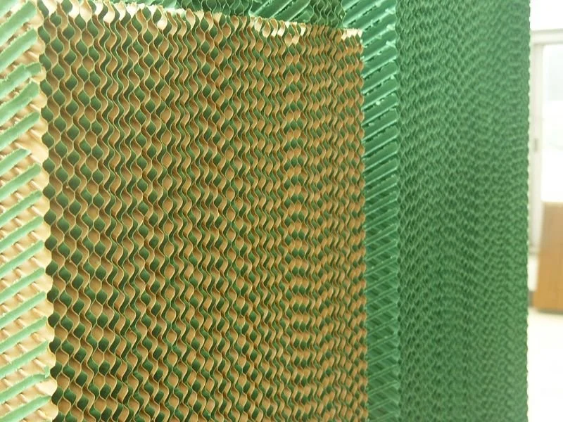 Honey comb cooler pad and exhaust fan  for  greenhouse air cooling system