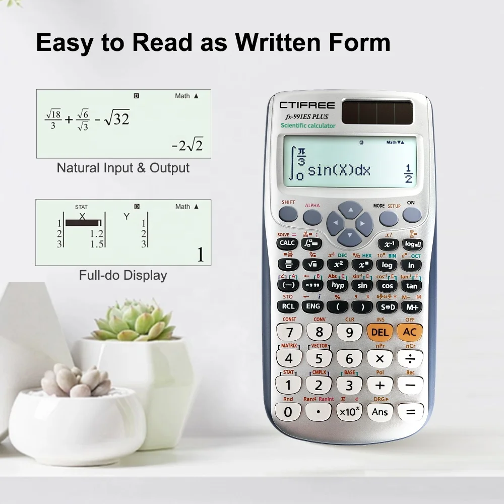 stationery Scientific calculator 417 Function 2 Lines LCD Digital 10+2 digit Student calculator