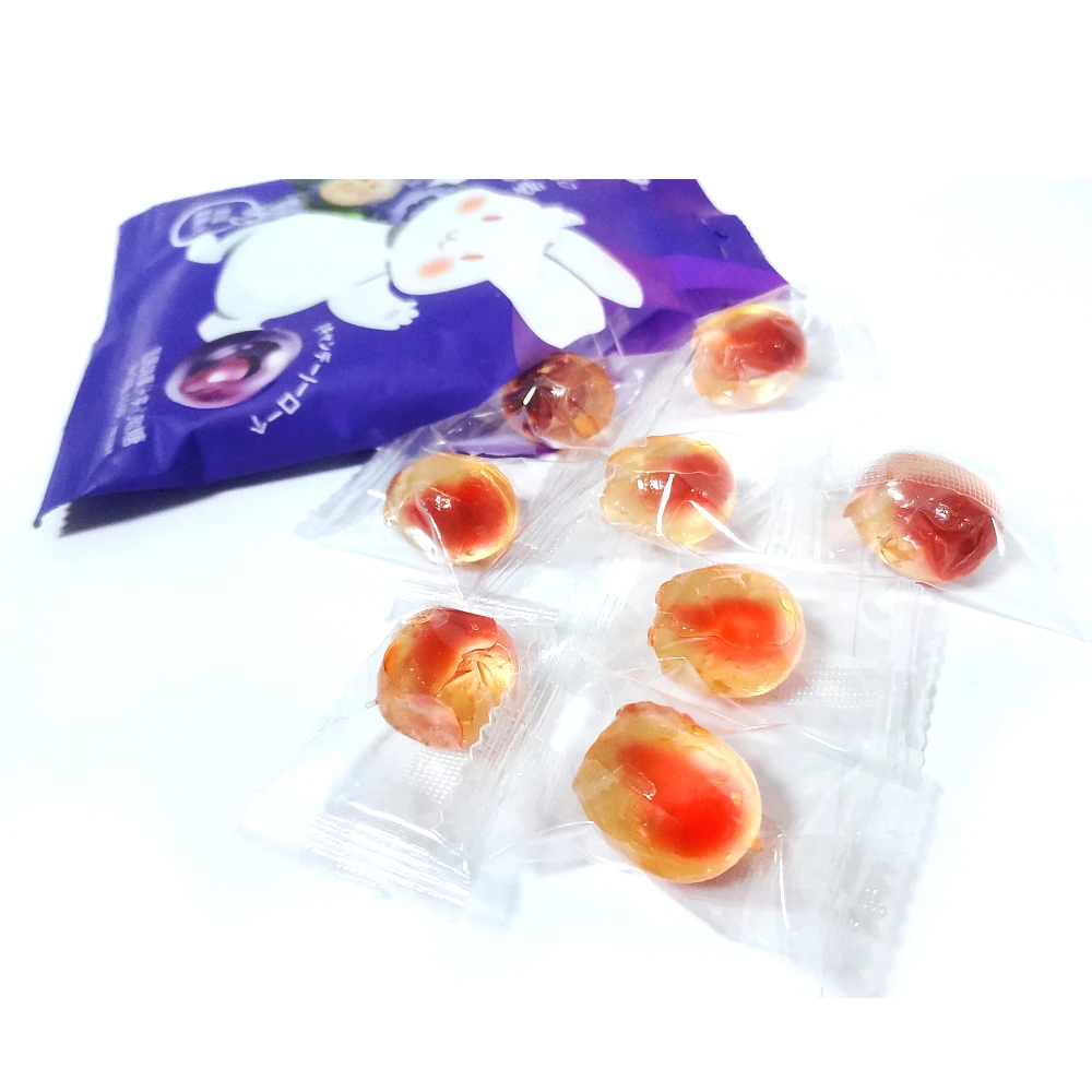 Jelly Ball Candy Sweet Fruit Candy Gummies Soft Jelly Candies Chinese Candy Manufacturers 65g Blue berry Flavor