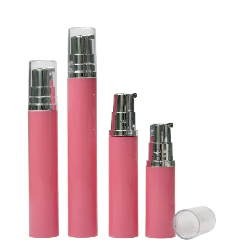 cosmetics airless lotion bottle 15ml 10ML 5ML 12ML white goald airless bottles sets with plastic lid