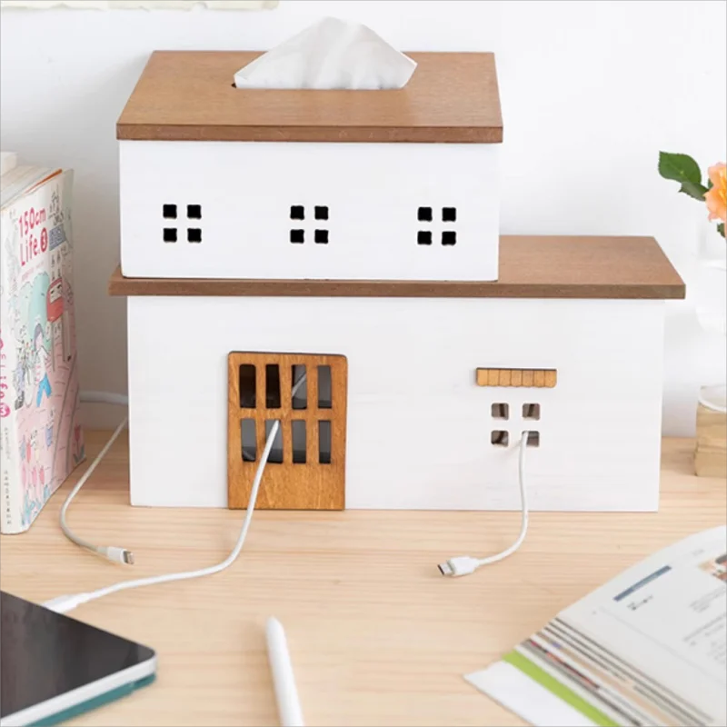 Creative Ins Desktop wire storage box organization fixed insertion data cable management TV socket obstruction decoration