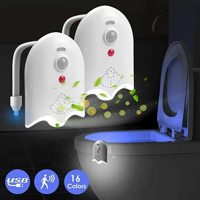Rechargeable Lemon scented Led  light with 16 colors for toilet bathroom lighting
