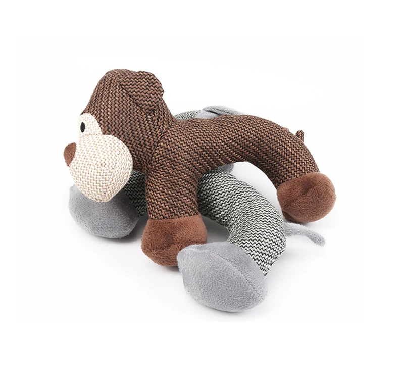 Hot Selling Animals Shape Funny Dog Toy Comfortable Wear resistant Sound Durable Dog Plush Toy