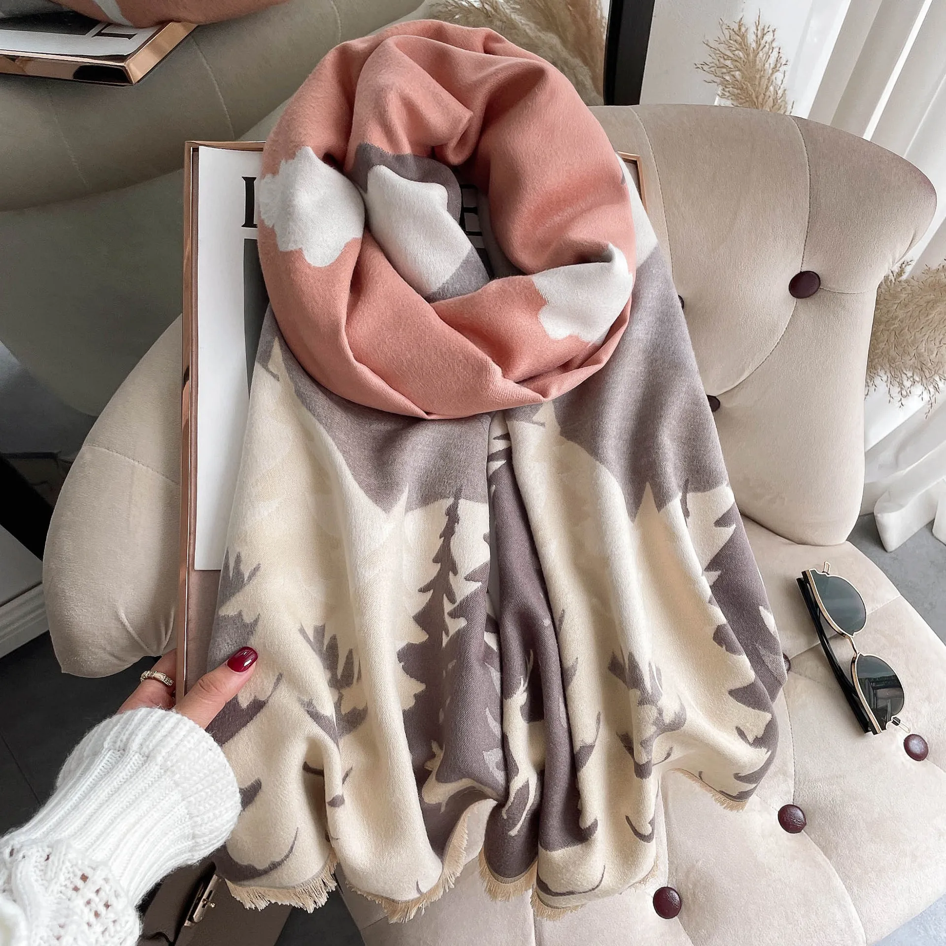 Top Sale Poncho For Women Autumn Winter Imitation Cashmere Poncho Scarves And Shawls