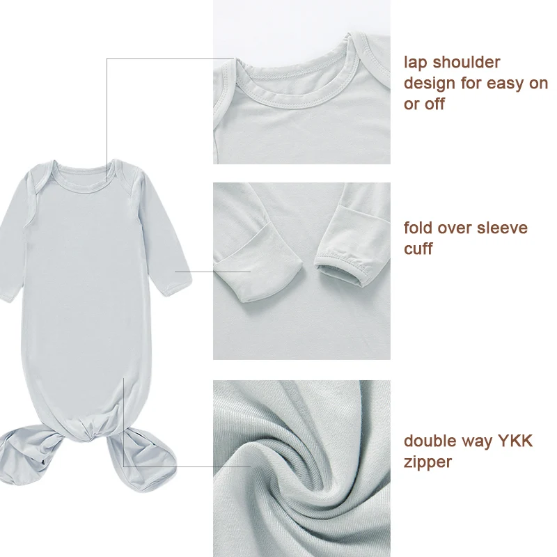 Bamboo Baby Knotted Gowns Personalized Gift Newborn Personalized Baby Take Home Boy Girl Gown Baby Shower Gifts Hospital Gown