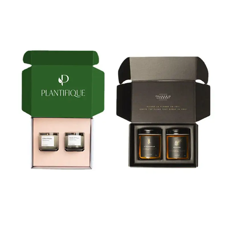 Custom Cosmetic Makeup Set Mailer Box Skin Care Jar Product Corrugated Packaging Shipping Box with Logo Divider Insert