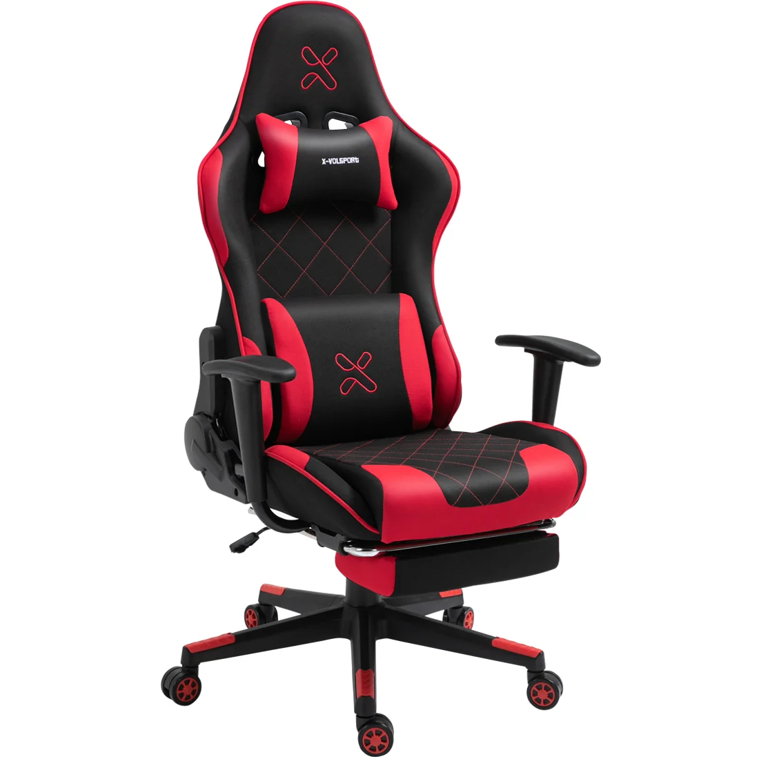 Red and black gaming chair for PC and mobile gaming