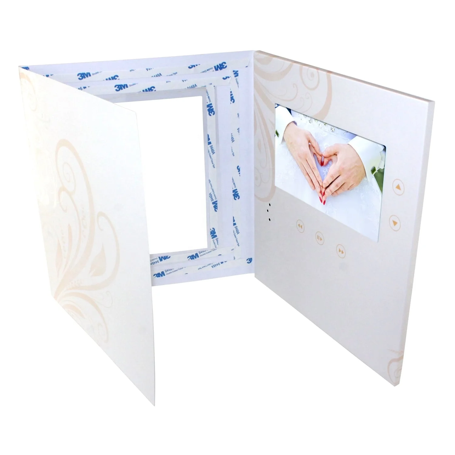Hot selling Video Brochure A4 A5 LCD card Hardcover Softcover wedding invitation 7 inches screen greeting