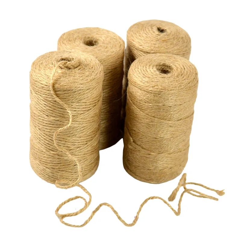 Jute Rope Twine 2mm Hemp Rope Christmas Decoration DIY Rope Factory Price Gardening Natural 100meters Wire 100 Meters Avalilable