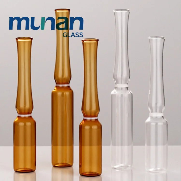Transparent Double Sealed Neutral Point Glass Ampoule bottle for injection