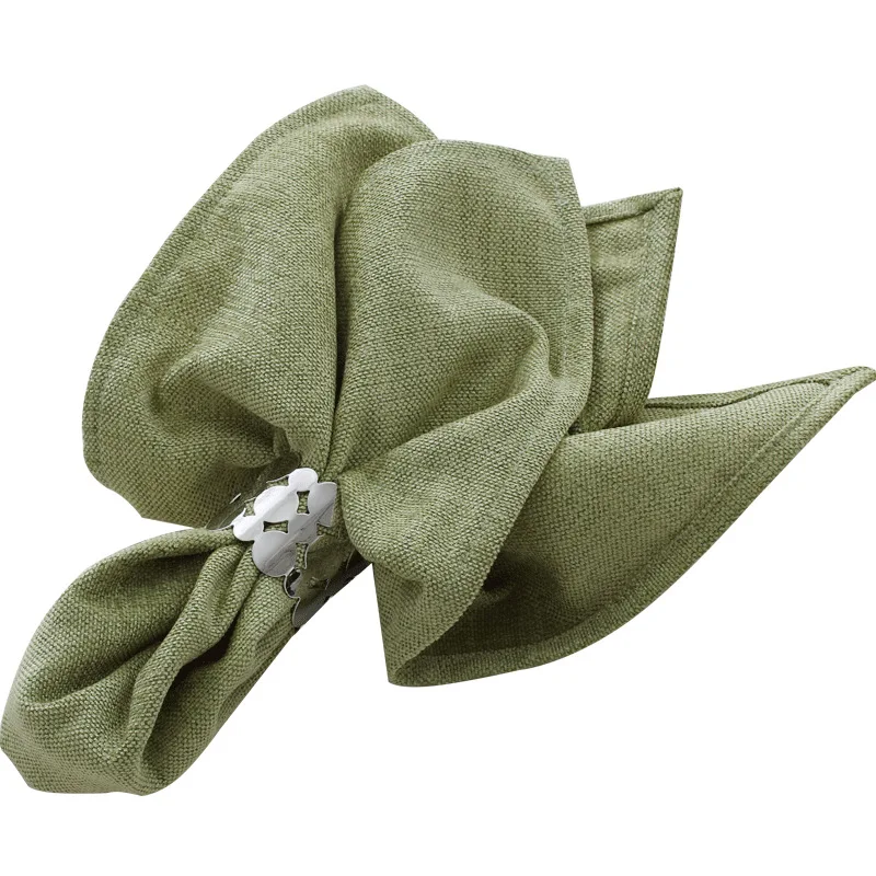 
2020 hot solid color folding flower absorbent hotel restaurant napkin customization 
