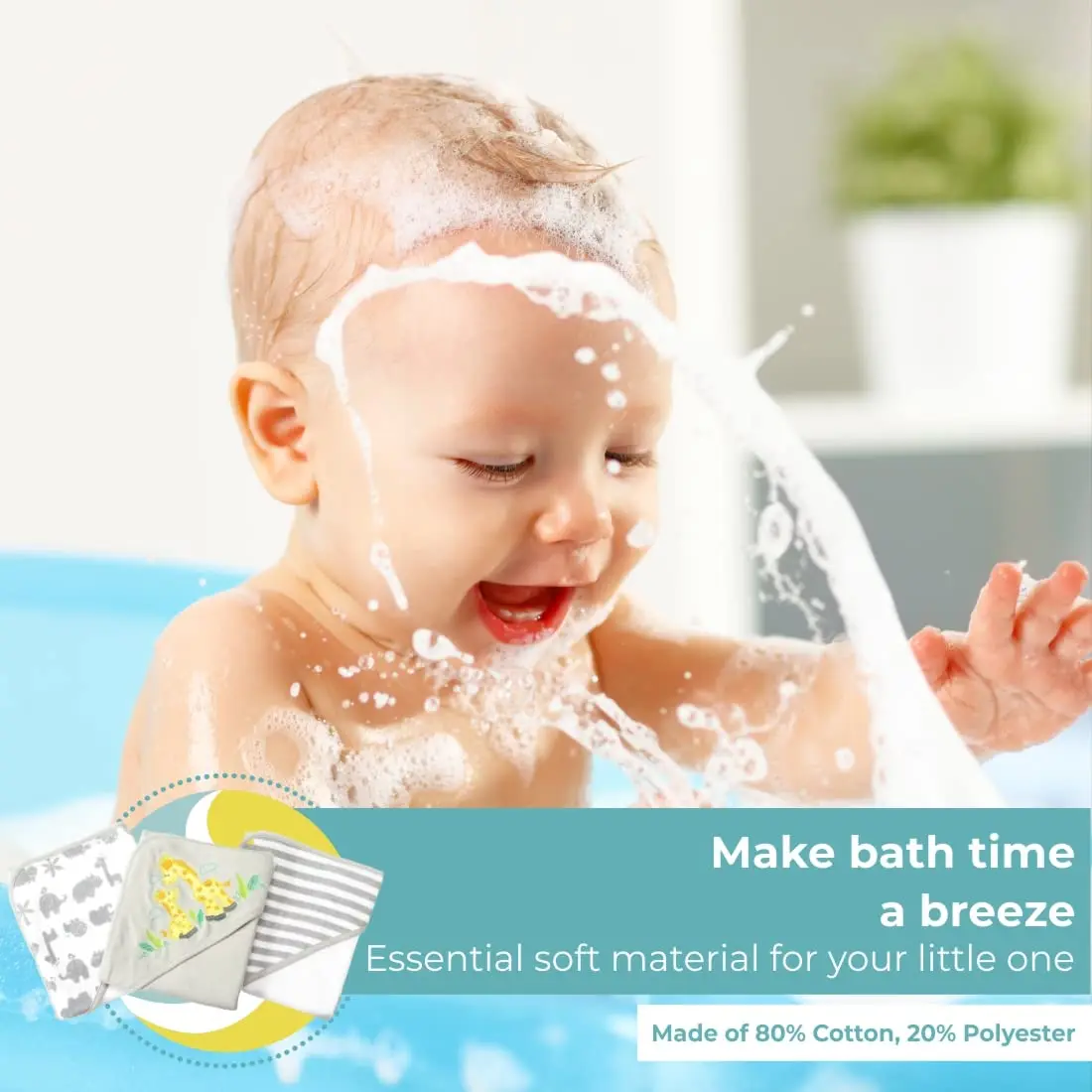 Wholesale Packable Soft Knitted Blanket Washcloths Set Bath Hooded Towels For Babies