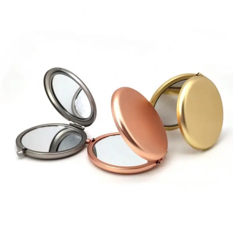 
Skyeycare Double-Sided Magnified Mirror Rose Gold High Quality Luxury Handheld Cosmetic Mirror Stainless Steel Frame Custom Logo 