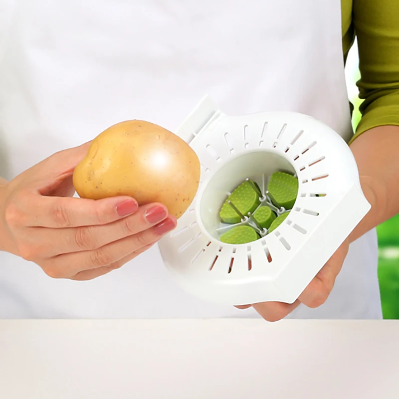 Low Price Stainless Steel Ergonomic Green Manually Fruit  Adjustable Slice For Household Plastic Kitchen Slicer