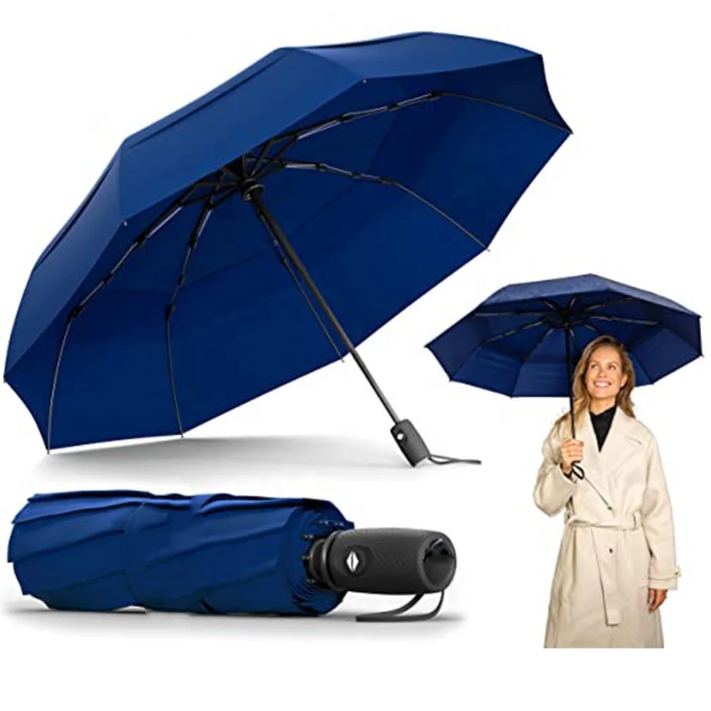Hot Sale Customized Golf Folding Umbrella Automatic Double Layer Extra Double Umbrella