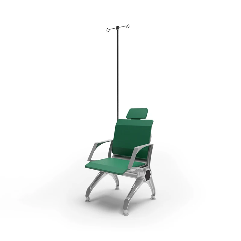 Multi-color Customized Hospital Waiting Patient Transfusion 3 Seats Chair With Iv Pole Stand Infusion Chair