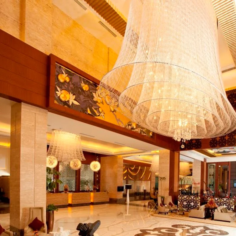 Engineering Custom Hotel Crystal Large Sales Department Ballroom Special Ceiling Lamp,Villa Living Room Chandelier
